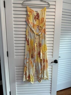 ILLA ILLA Cream and Orange Elastic Waist Skirt